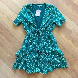 Zoey Reva Green Floral Dress with Tags